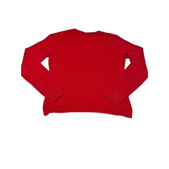 Heather B Size Large V‎ Neck Red 100% Cashmere Sweater Lightweight Soft #OP3-0 - Picture 7 of 7